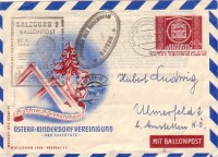 05. Ballonpost 22. X. 1950 ( Ganzsache Weltpostverein )